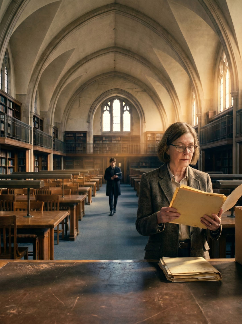 Library collections representing centuries of preserved human knowledge